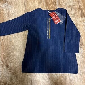 Fabindia Deep Blue Top with Gold Accents